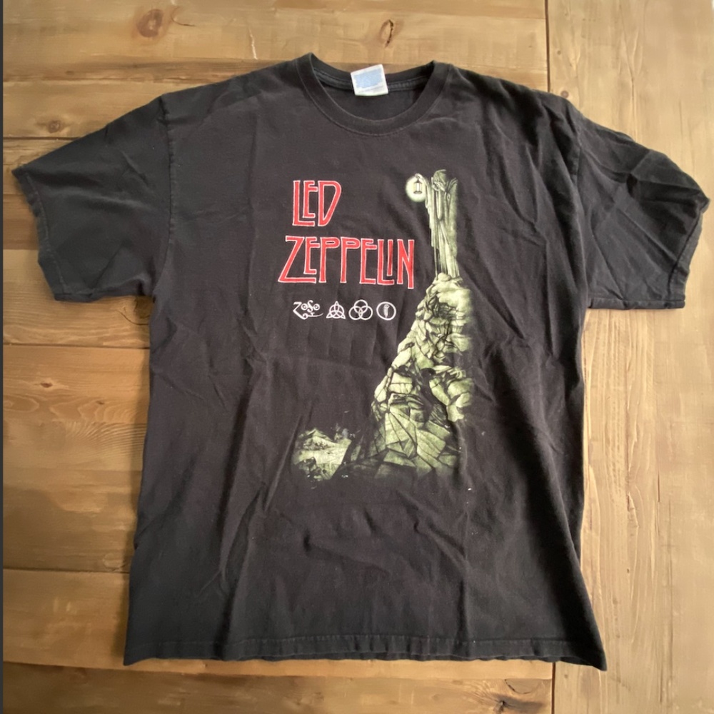 vintage led zeppelin graphic band  t shirt black
